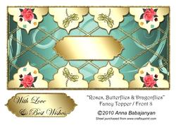 Roses, Butterflies & Dragonflies Fancy Topper / Front 8