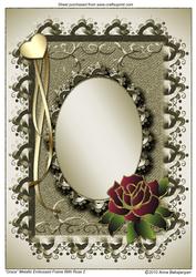 Grace Metallic Embossed Frame with Rose 2