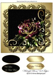 Midnight Bloom 8x8 Topper