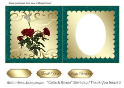 Calla & Roses Birthday / Thank You Insert 2
