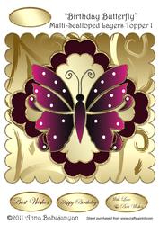 Birthday Butterfly Multi-scalloped Layers Topper 1