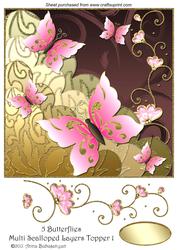 5 Butterflies Multi Scalloped Layers Topper 1