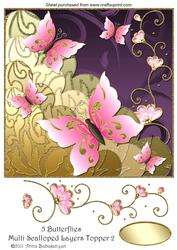 5 Butterflies Multi Scalloped Layers Topper 2