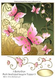 5 Butterflies Multi Scalloped Layers Topper 5