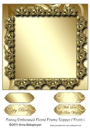 Fancy Embossed Floral Frame Topper/ Front 1