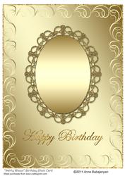 Swirly Waves Birthday Plain Card