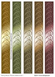Swirly Waves Metallic Ribbons Set 1
