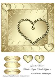 Jeweled Heart Double-layer Blank Topper 1