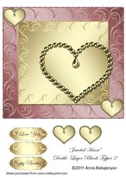 Jeweled Heart Double-layer Blank Topper 2
