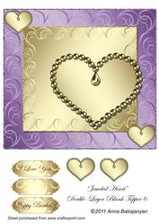 Jeweled Heart Double-layer Blank Topper 6