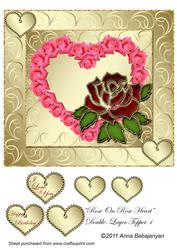 Rose on Rose Heart Double-layer Topper 1