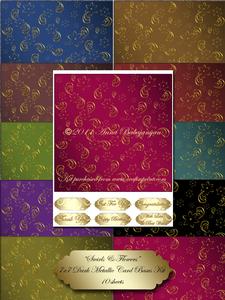 Swirls & Flowers 7x7 Dark Metallic Card Bases Kit