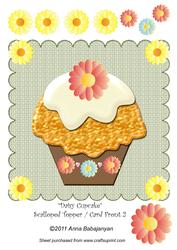 Daisy Cupcake Scalloped Topper / Card Front 2