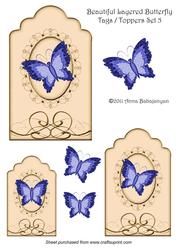 Beautiful Layered Butterfly Tags / Toppers Set 5