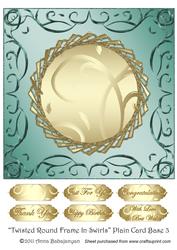 Twisted Round Frame in Swirls Plain Card Base 3