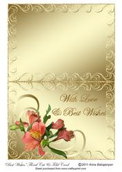 Best Wishes Floral Cut & Fold Card