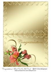 Congratulations Floral Cut & Fold Card