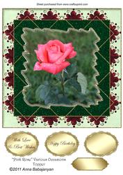 Pink Rose Various Occasions Topper