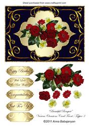Beautiful Bouquet Various Occasions Card Front/ Topper 3