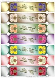Beautiful Mysterious Flower Bookmarks Set 1