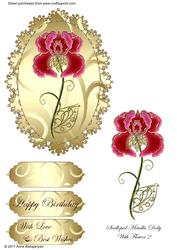 Scalloped Metallic Doily with Flower 2
