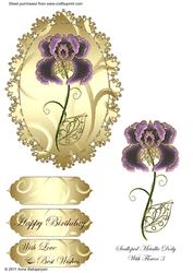 Scalloped Metallic Doily with Flower 3