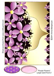 Purple Flowers Large Card Front 2
