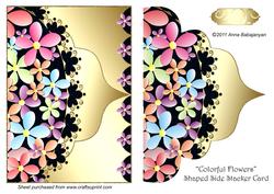 Colorful Flowers Shaped Side Stacker Card