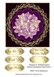 Flowers in Twisted Frame Various Occasions Card Front 1