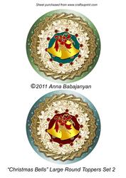 Christmas Bells Large Round Topper Set 2
