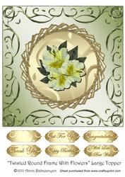 Twisted Round Frame with Flowers Large Topper