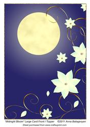 Midnight Bloom Large Card Front / Topper