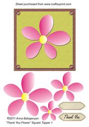 Thank You Flower Square Topper 1