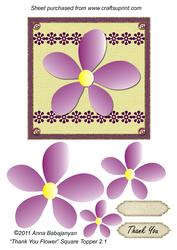 Thank You Flower Square Topper 2.1