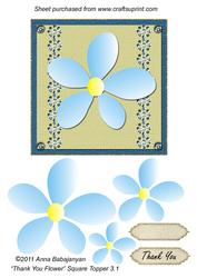 Thank You Flower Square Topper 3.1
