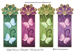 Joyful Summer Butterflies Bookmarks Set