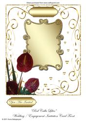 Red Calla Lilies Wedding/ Engagement Invitation Card Front
