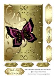 Fancy Layered Card Front with Butterfly 1