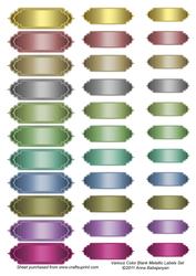Various Color Blank Metallic Labels Set