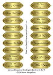 Various Occasions Greetings & Sentiments Set 1