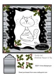 Funky Cat Christmas Topper & Tag