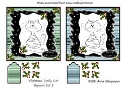 Christmas Funky Cat Toppers Set 3