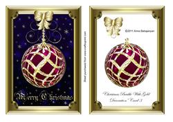 Christmas Bauble with Gold Decoration Card 3