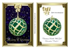 Christmas Bauble with Gold Decoration Card 4