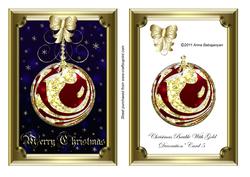 Christmas Bauble with Gold Decoration Card 5