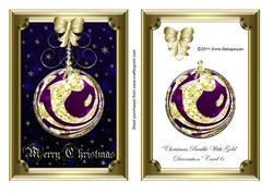 Christmas Bauble with Gold Decoration Card 6