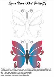 Cyan Neon-red Butterfly
