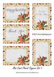 Mini Card Floral Toppers Set 1
