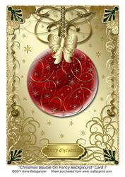 Christmas Bauble on Fancy Background Card 7