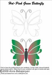 Hot-pink Green Butterfly